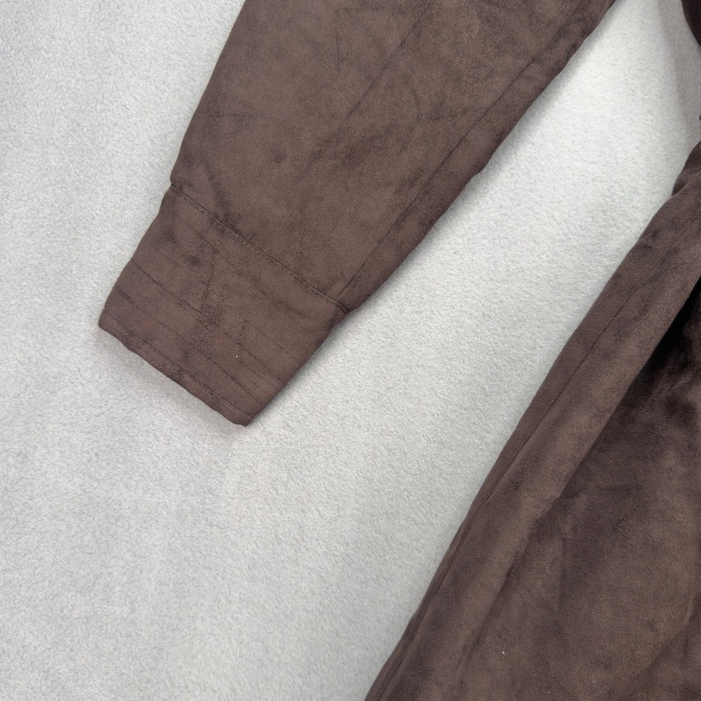 Banana Republic LS Vegan Suede Costa Coffee Dress 10 Petite Brown - Picture 14 of 14